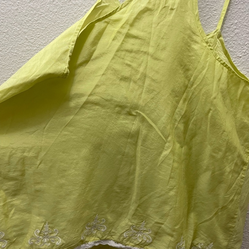 Calypso St. Barth chartreuse silk blend pajama shorts & tank top set - Picture 3 of 9